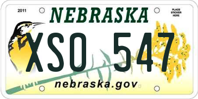 NE license plate XSO547