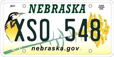 NE license plate XSO548
