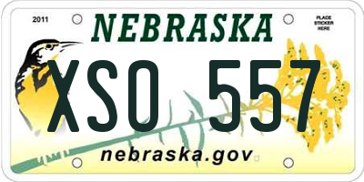 NE license plate XSO557