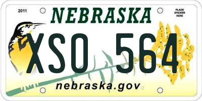 NE license plate XSO564