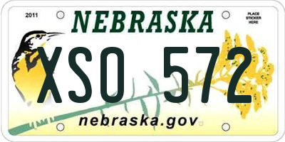 NE license plate XSO572