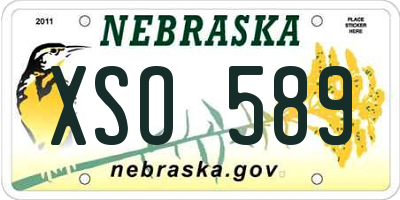 NE license plate XSO589