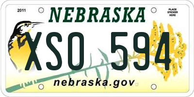 NE license plate XSO594