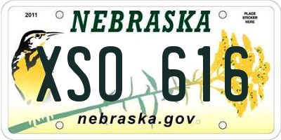 NE license plate XSO616