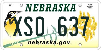 NE license plate XSO637