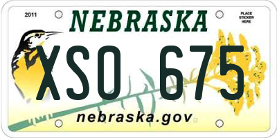 NE license plate XSO675