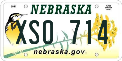 NE license plate XSO714