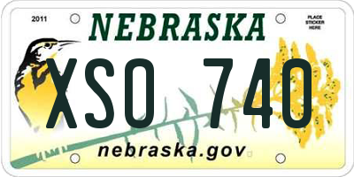 NE license plate XSO740