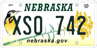 NE license plate XSO742
