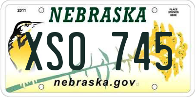 NE license plate XSO745