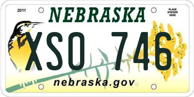 NE license plate XSO746