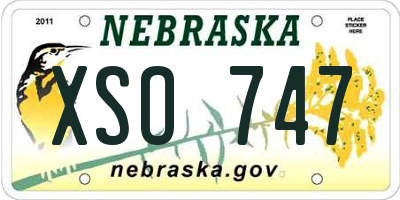 NE license plate XSO747