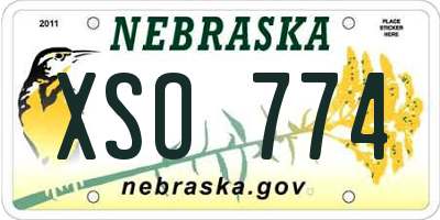 NE license plate XSO774