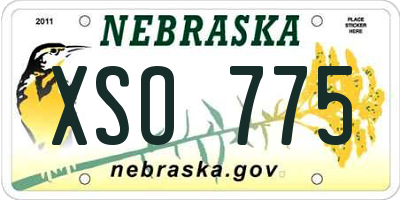 NE license plate XSO775