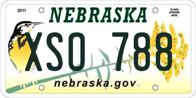 NE license plate XSO788