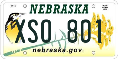 NE license plate XSO801