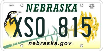 NE license plate XSO815