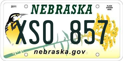 NE license plate XSO857