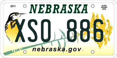 NE license plate XSO886