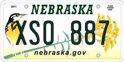 NE license plate XSO887
