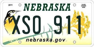 NE license plate XSO911