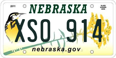 NE license plate XSO914