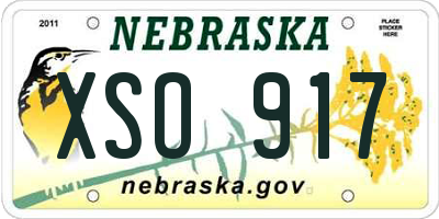 NE license plate XSO917