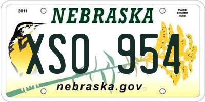 NE license plate XSO954