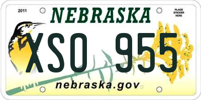 NE license plate XSO955