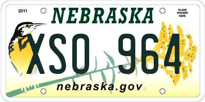 NE license plate XSO964