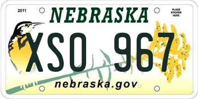 NE license plate XSO967