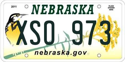NE license plate XSO973