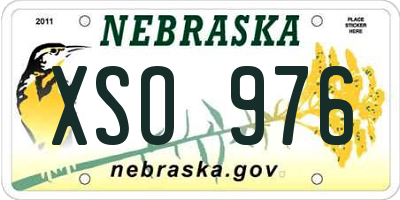 NE license plate XSO976