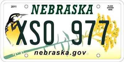 NE license plate XSO977