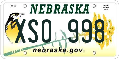 NE license plate XSO998