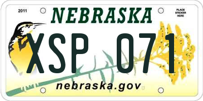 NE license plate XSP071