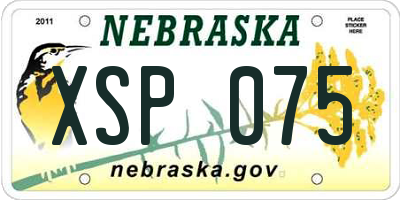 NE license plate XSP075