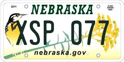 NE license plate XSP077