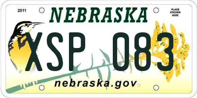 NE license plate XSP083