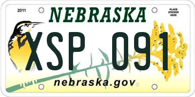 NE license plate XSP091