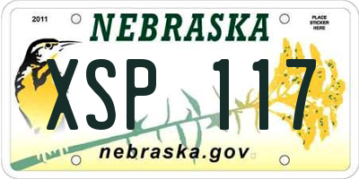 NE license plate XSP117
