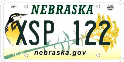 NE license plate XSP122