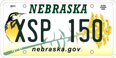 NE license plate XSP150