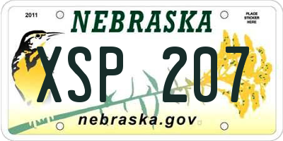 NE license plate XSP207
