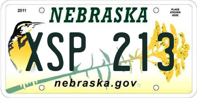 NE license plate XSP213