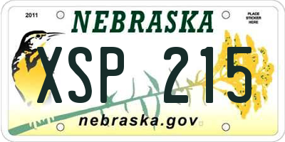 NE license plate XSP215