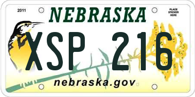 NE license plate XSP216