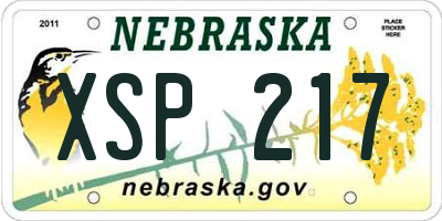 NE license plate XSP217