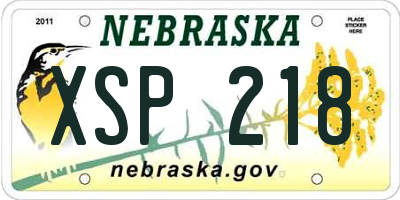 NE license plate XSP218