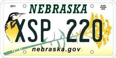 NE license plate XSP220